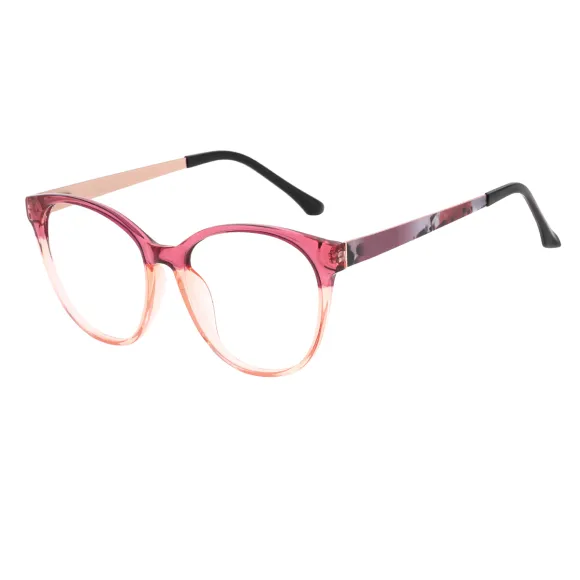cat-eye transparent-pink eyeglasses