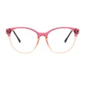 Georgiana - Cat-eye Transparent-pink Glasses for Women