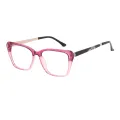 Kinney - Square Transparent-pink Glasses for Women