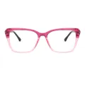 Kinney - Square Transparent-pink Glasses for Women