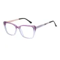 Kinney - Square Transparent-purple Glasses for Women