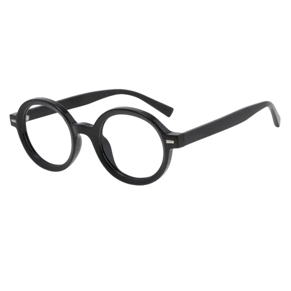 round black eyeglasses