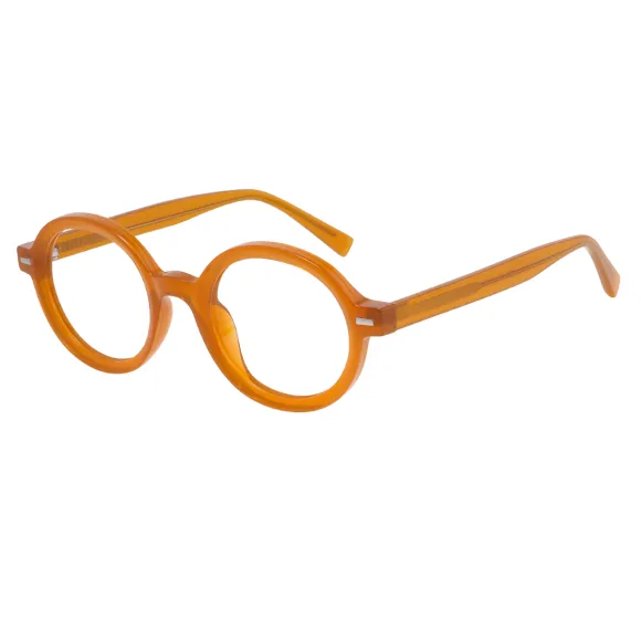 round orange eyeglasses