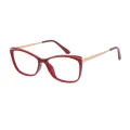 Avice - Rectangle Red Glasses for Women