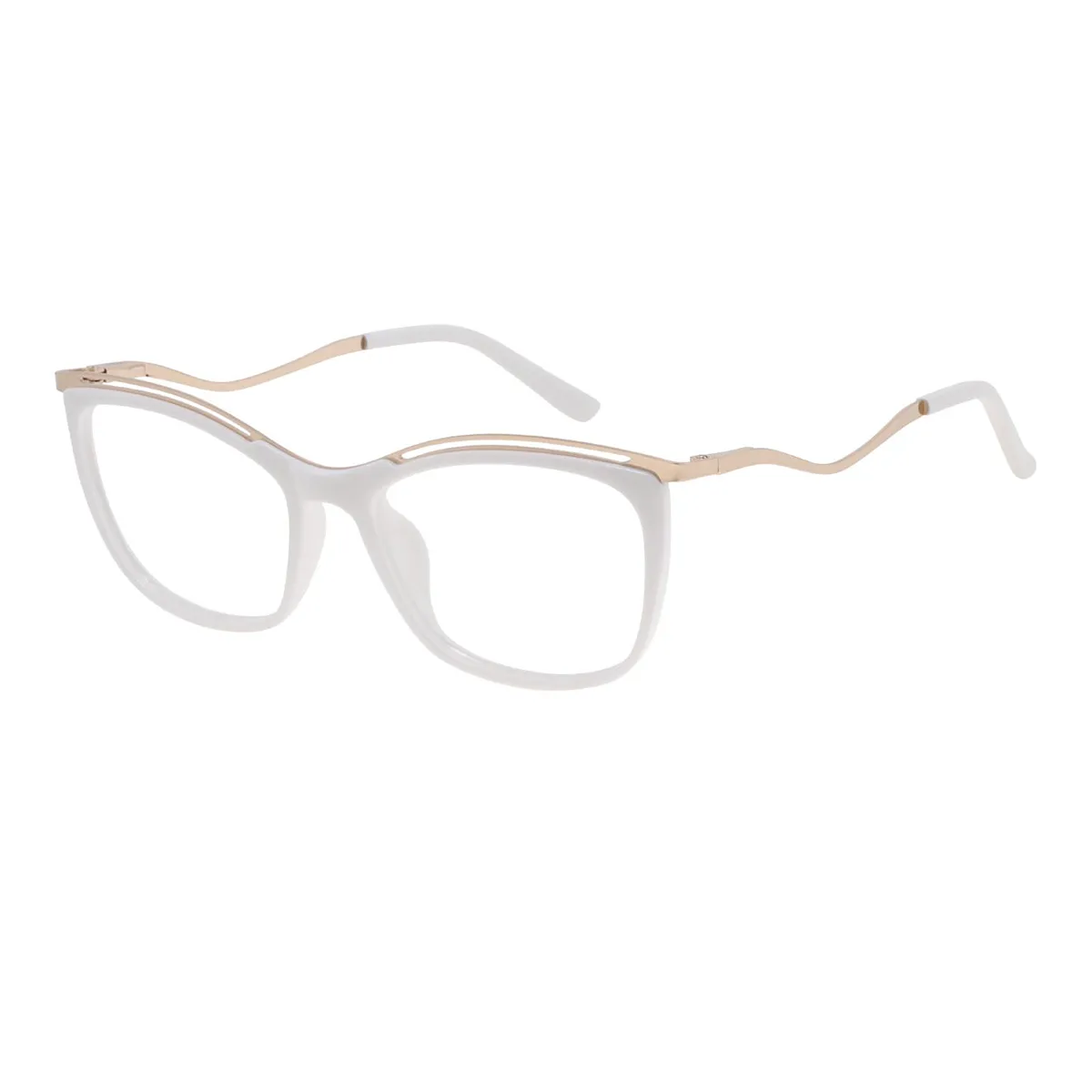 Kimberley - Square White Glasses for Women