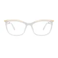 Kimberley - Rectangle White Glasses for Women