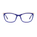 Kimberley - Square Blue Glasses for Women