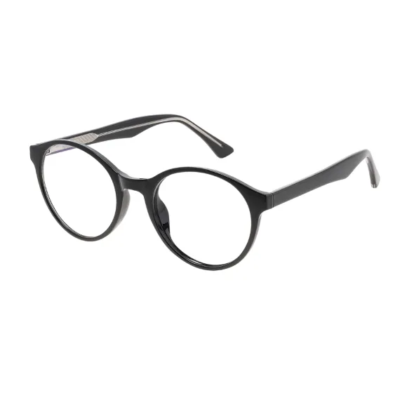 round black eyeglasses