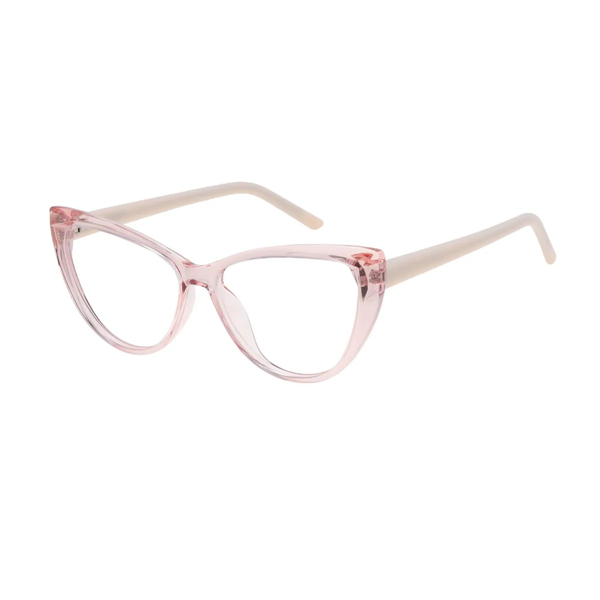 Ayer - Cat-eye Transparent-pink Glasses for Women - EFE