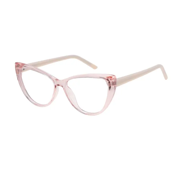 cat-eye transparent-pink eyeglasses