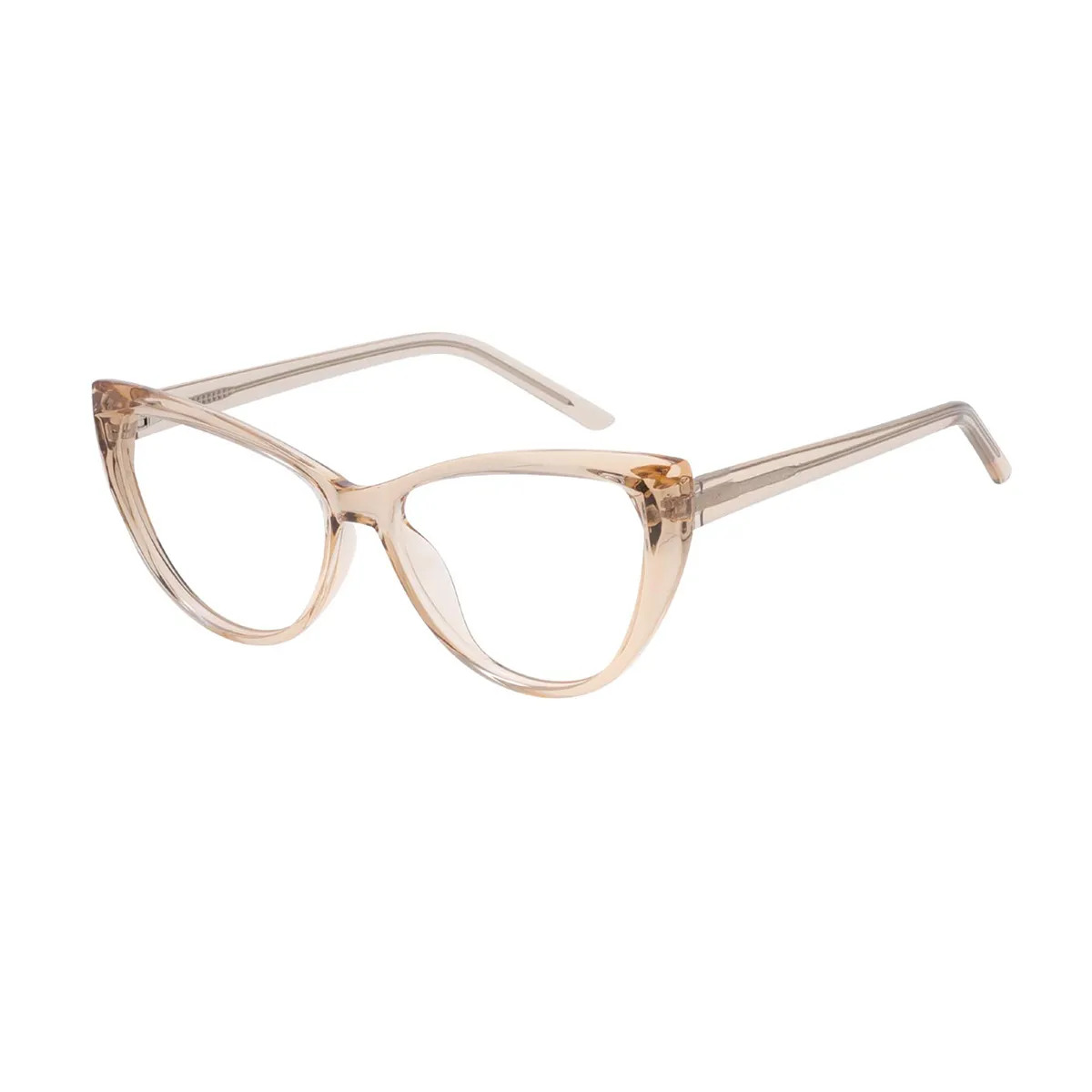 Ayer - Cat-eye Brown Transparent Glasses for Women - EFE