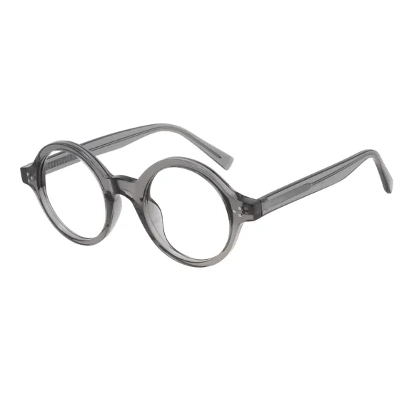 round gray eyeglasses