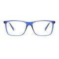 Weber - Rectangle Transparent-blue Glasses for Men & Women