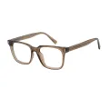 Albertine - Square Transparent-Brown Glasses for Men & Women