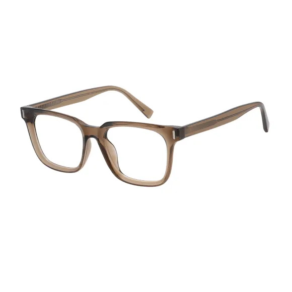 square transparent-brown eyeglasses