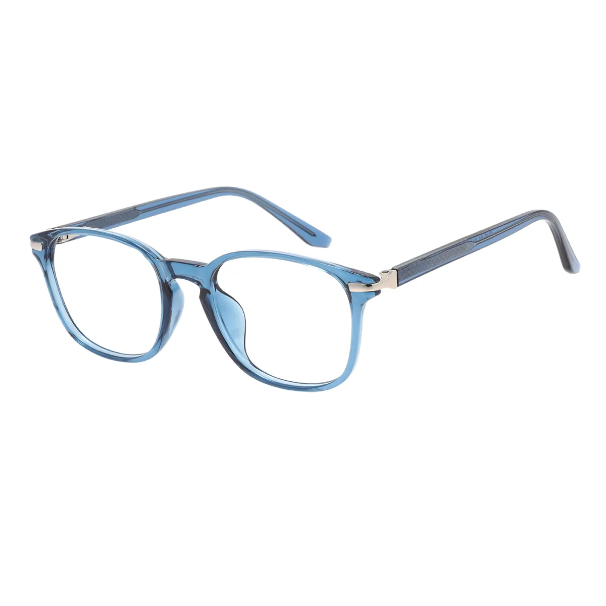 Cecile - Square Transparent-blue Glasses for Men & Women - EFE