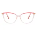 Effie - Cat-eye Translucent-pink Glasses for Women