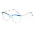 Effie - Cat-eye Translucent-blue Glasses for Women