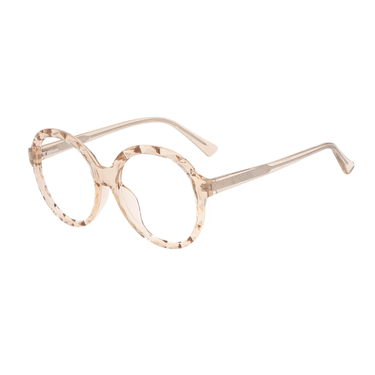 Ezra - Round Brown Transparent Glasses for Women - EFE
