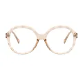Ezra - Round Brown Transparent Glasses for Women