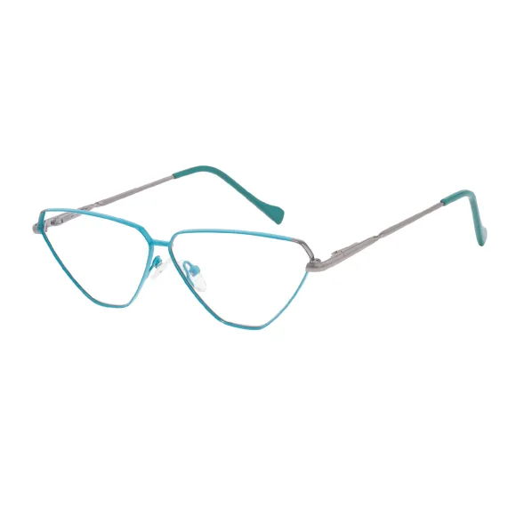 cat-eye green-silver eyeglasses