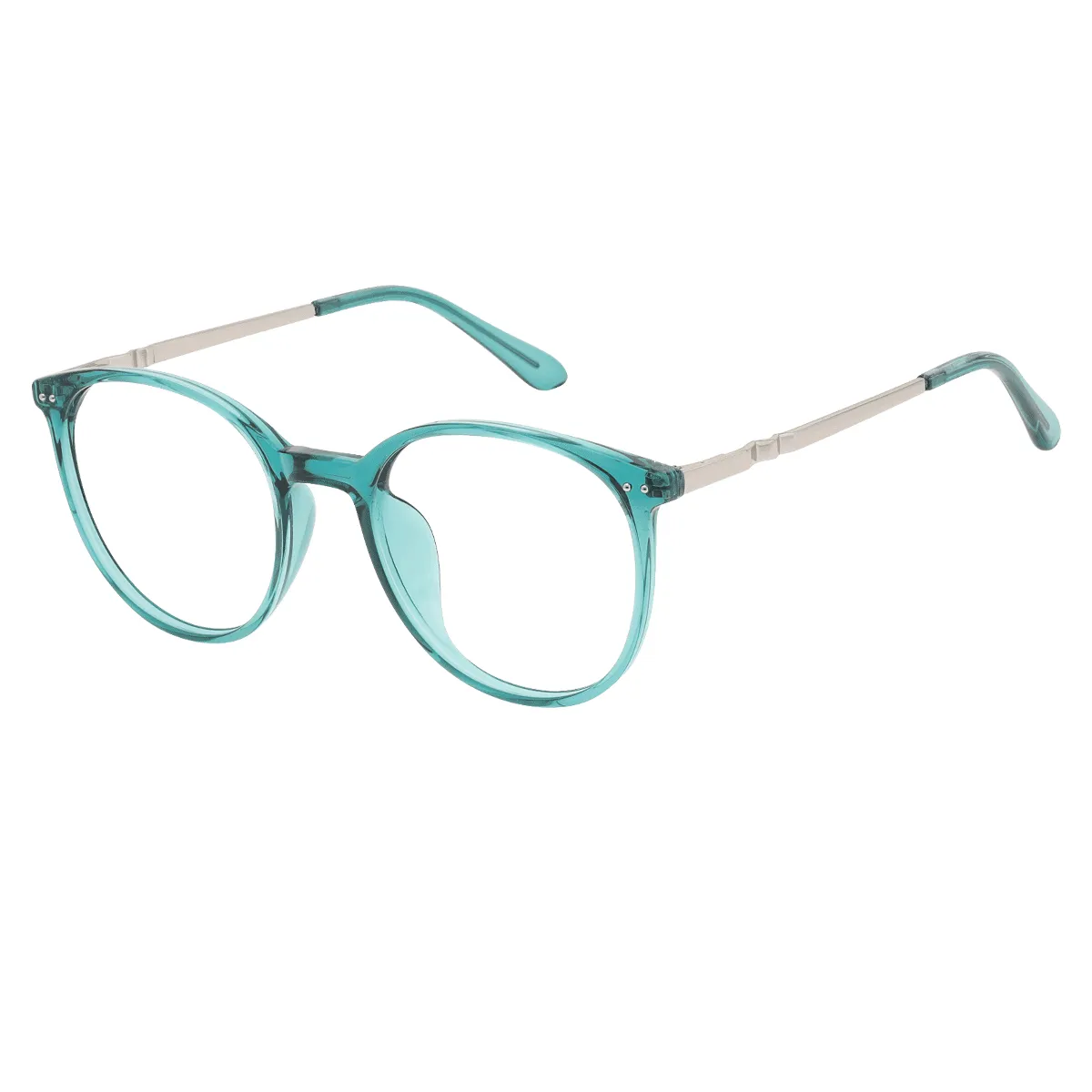 Houser - Round Transparent-green Glasses for Women