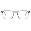 Owen - Square Transparent-Gray Glasses for Men & Women
