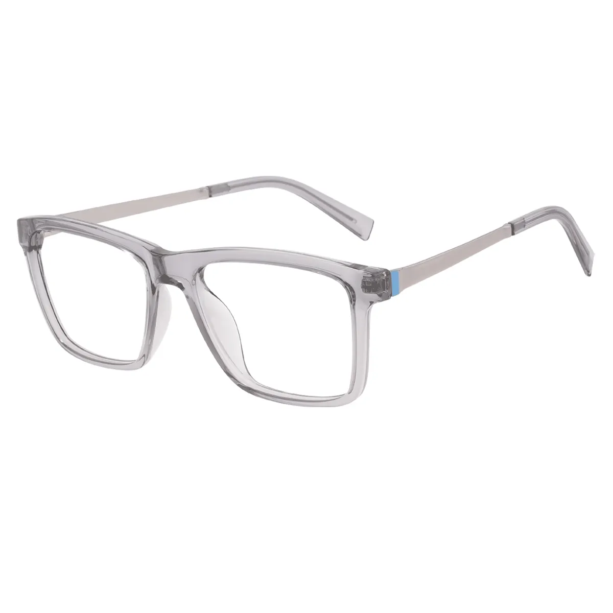 Owen - Square Transparent-Gray Glasses for Men & Women