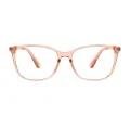 Huber - Square Transparent-Brown Glasses for Women