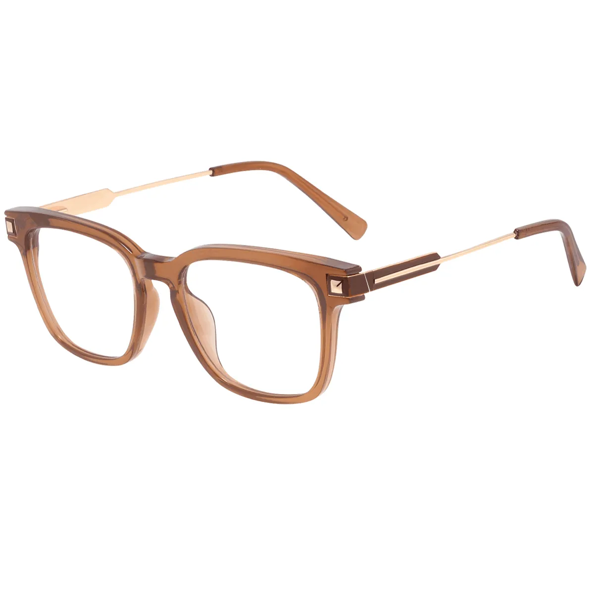Keith - Square Brown Glasses for Men