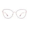 Alvina - Cat-eye Red-Rose Glasses for Women