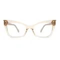 Frederica - Cat-eye Transparent-Brown Glasses for Women