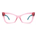 Frederica - Cat-eye Transparent-Pink Glasses for Women