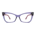 Frederica - Cat-eye Transparent-Purple Glasses for Women