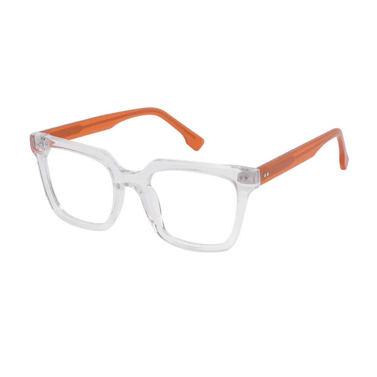 Laurie - Square Translucent-Orange Glasses for Men & Women - EFE