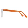 Laurie - Square Translucent-Orange Glasses for Men & Women