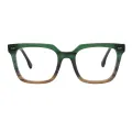 Laurie - Square Green-Brown Glasses for Men & Women