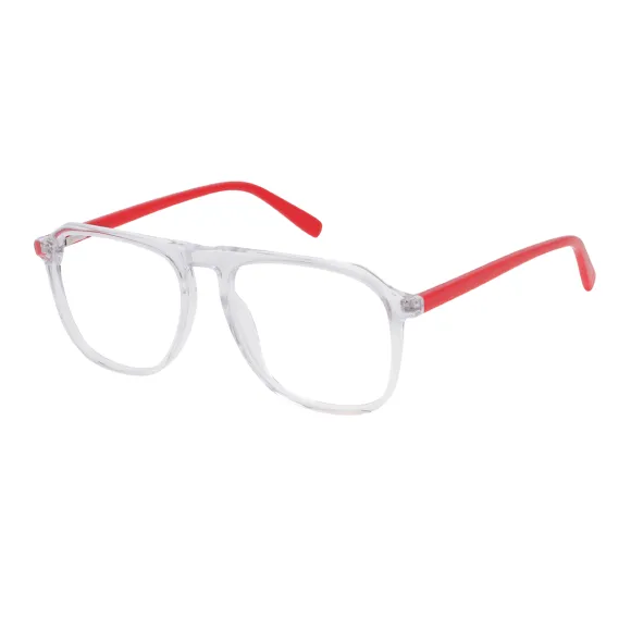 aviator transparent-red eyeglasses