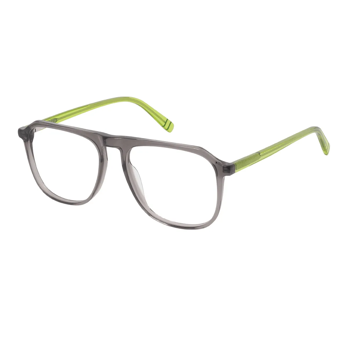 Iverson - Aviator Transparent-Grey Glasses for Men & Women - EFE
