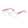 Timmons - Geometric Translucent/red Glasses for Women
