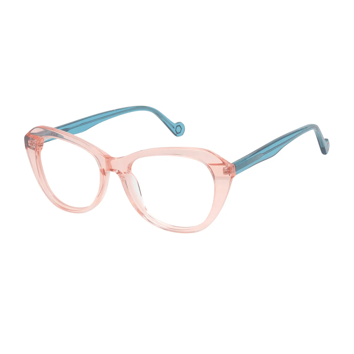 Fashion Cat-eye Transparent Pinke-Blue Glasses for Women