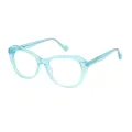 Faustina - Cat-eye Transparent-Blue Glasses for Women