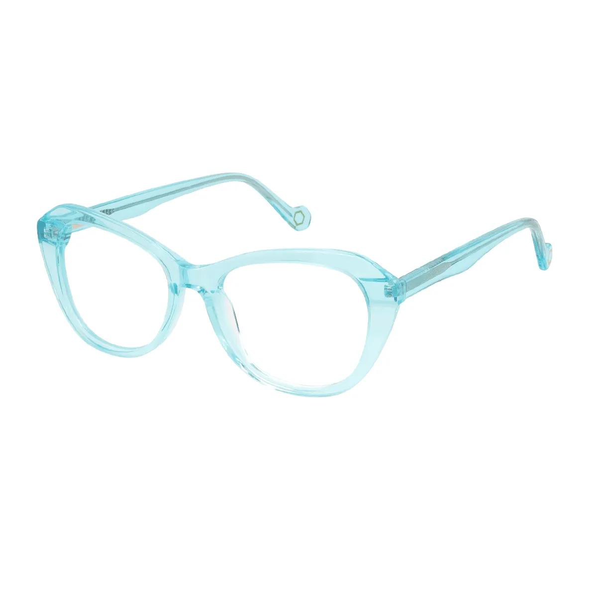 Faustina - Cat-eye Transparent-Blue Glasses for Women - EFE