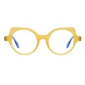 Molina - Geometric Yellow-Blue Glasses for Women