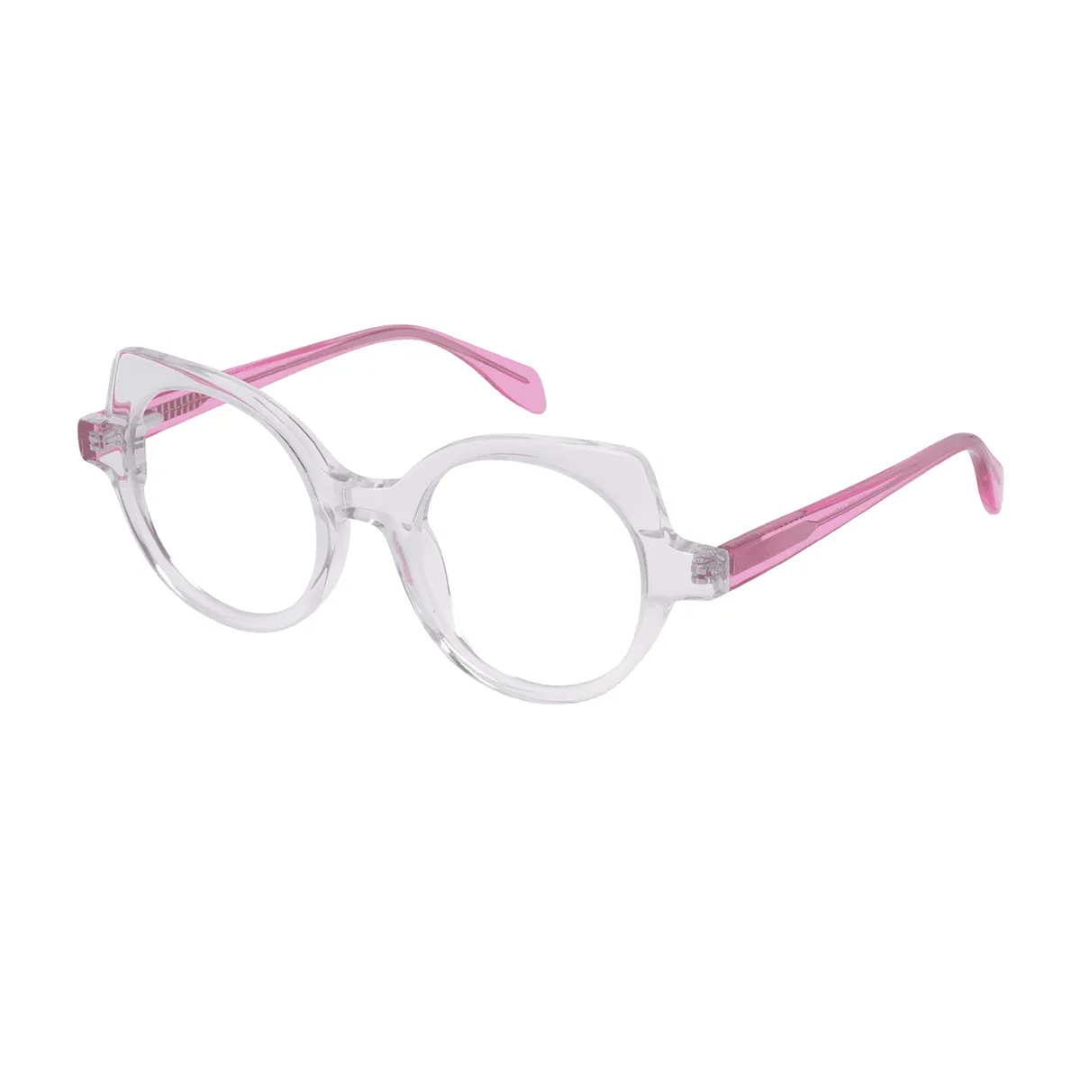 Fashion Geometric Gray-Pink Eyeglasses for Women & Men