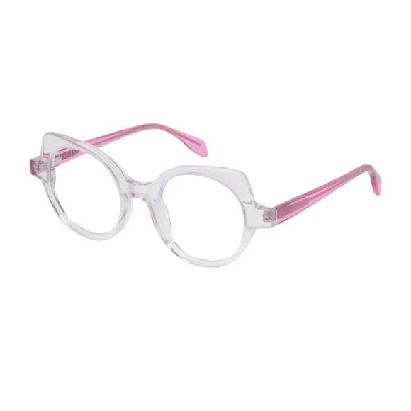 geometric transparent-purple eyeglasses