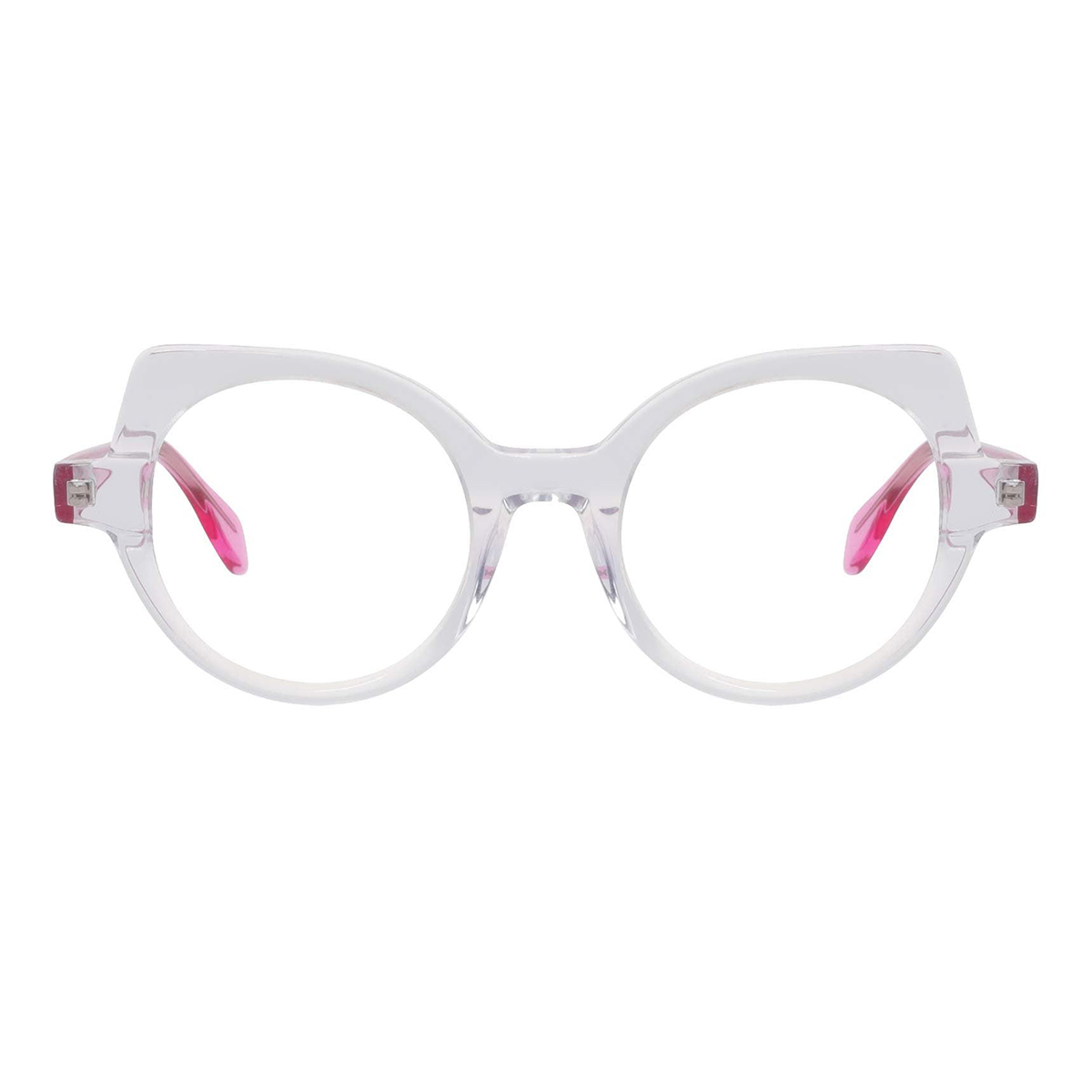 geometric transparent-purple eyeglasses