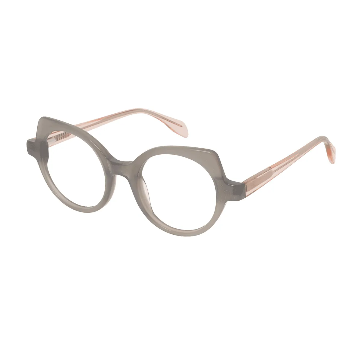 Molina - Geometric Gray-Pink Glasses for Women