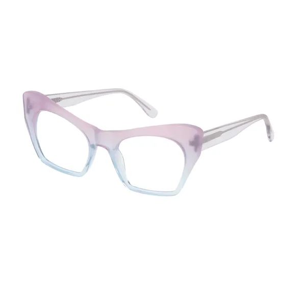 cat-eye pink-blue eyeglasses
