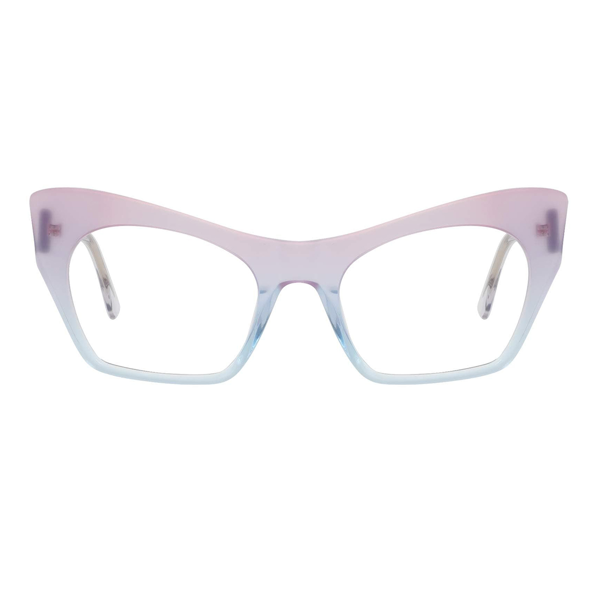 cat-eye pink-blue eyeglasses